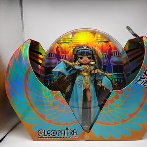 Blue and Gold Egyptian Doll with Ornate Accessories